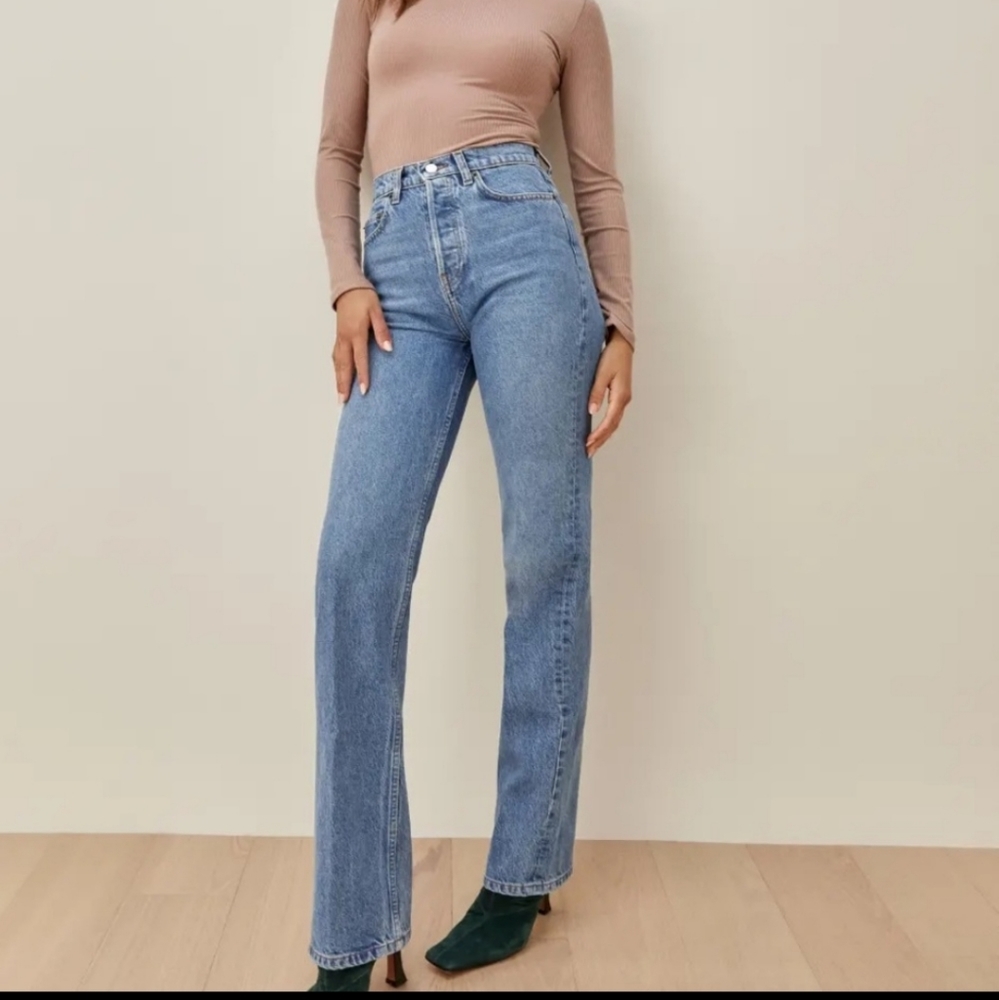 Reformation Cynthia high rise straight jeans